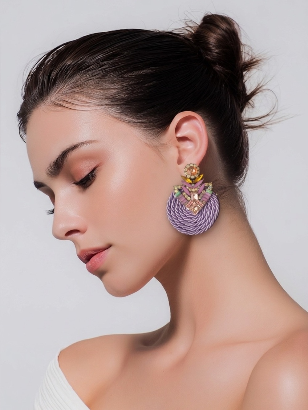Lavender Statement Drop Earrings - Women Jewelry